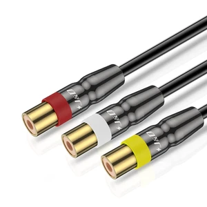 RCA Cable, Heavy Duty 3 RCA Male to Female AV Extension Cable, Copper Shell, Audio Video Components Compatible with Set-Top Box, Speaker, Amplifier, DVD Player, 15 Feet RCA Cable, Heavy Duty 3 RCA Male to Female AV Extension Cable, Copper Shell, Audio Video Components Compatible with Set-Top Box, Speaker, Amplifier, DVD Player, 15 Feet