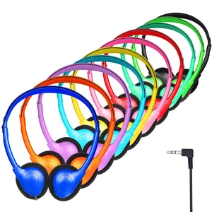 Bulk Headphones for Classroom 10 Pack, Wired On Ear 3.5mm Jack Kids Headphones for School Library Pad Chromebook Mixed Colors Bulk Headphones for Classroom 10 Pack, Wired On Ear 3.5mm Jack Kids Headphones for School Library Pad Chromebook Mixed Colors