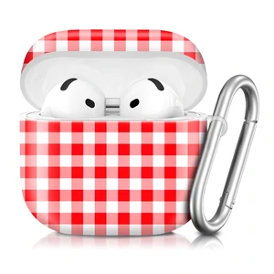 Compatible with AirPod 4th Generation 2024 Case, Shockproof Anti-Drop Protective Cover, Cute Case for Women Men with Keychain(Red White Checkered) Compatible with AirPod 4th Generation 2024 Case, Shockproof Anti-Drop Protective Cover, Cute Case for Women Men with Keychain(Red White Checkered)