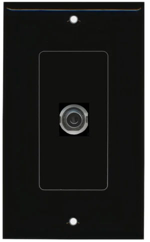1 3.5mm Audio-Headphone Jack Port Wall Plate Decorative - Black 1 3.5mm Audio-Headphone Jack Port Wall Plate Decorative - Black