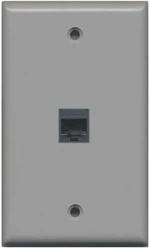 Rj11/12 Phone Wall Plate 1 Gang Flat - Gray Rj11/12 Phone Wall Plate 1 Gang Flat - Gray