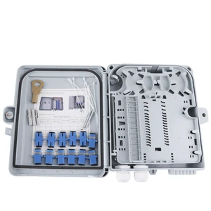 12-Port FTTH Fiber Distribution Box - Splitter Box with SC Fiber Cable Coupler 12-Port FTTH Fiber Distribution Box - Splitter Box with SC Fiber Cable Coupler