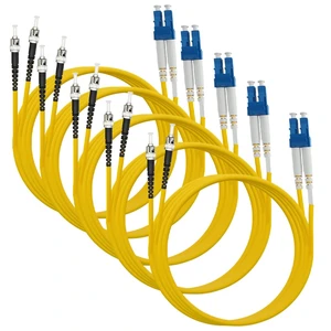LC to ST Fiber Patch Cable, 3M (9.84ft) Single Mode Duplex Fiber Jumper 9/125um OS1 LSZH - LC ST Singlemode Duplex Patch Cords (3M - 5 Pack) LC to ST Fiber Patch Cable, 3M (9.84ft) Single Mode Duplex Fiber Jumper 9/125um OS1 LSZH - LC ST Singlemode Duplex Patch Cords (3M - 5 Pack)