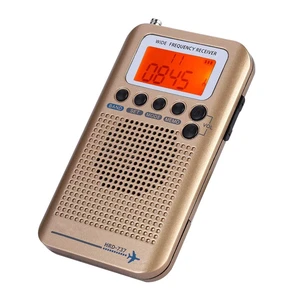 Aviation AIR/FM/AM/CB/SW/VHF Full Band Portable Shortwave Radio Receiver - Handheld Airband With Built-in 700mAh Battery, LCD Display, Headphone (Gold) Aviation AIR/FM/AM/CB/SW/VHF Full Band Portable Shortwave Radio Receiver - Handheld Airband With Built-in 700mAh Battery, LCD Display, Headphone (Gold)