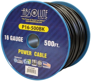 P16-500BK 16 Gauge 500-Feet Spool Primary Power Wire Cable (Black) P16-500BK 16 Gauge 500-Feet Spool Primary Power Wire Cable (Black)