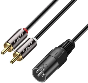 XLR to 2 RCA Y Splitter Patch Cable, PVC Shelled Unbalanced Dual RCA Male to XLR Male Stereo Audio Interconnect Cable Adapter for Speaker Condenser Mic Mixer AMP, 6 Feet XLR to 2 RCA Y Splitter Patch Cable, PVC Shelled Unbalanced Dual RCA Male to XLR Male Stereo Audio Interconnect Cable Adapter for Speaker Condenser Mic Mixer AMP, 6 Feet