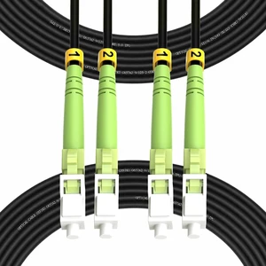 Outdoor LC to LC OM5 Fiber Patch Cable Multimode TPU, 15M(50ft) Armored Fiber Optic Cable Jumper Patch Cord, Multi-Mode Duplex, 10GB/40GB/100GB, 50/125m, Direct Burial, OD-5.0mm Outdoor LC to LC OM5 Fiber Patch Cable Multimode TPU, 15M(50ft) Armored Fiber Optic Cable Jumper Patch Cord, Multi-Mode Duplex, 10GB/40GB/100GB, 50/125m, Direct Burial, OD-5.0mm