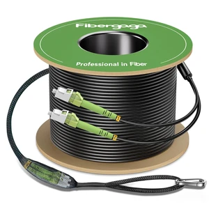 Outdoor LC to LC OM5 Fiber Patch Cable Multimode TPU, 50M(165ft) Armored Fiber Optic Cabl Cord,Singlemode Duplex,10GB/40GB/100GB, 50/125m, OD-5.0mm, Direct Burial,Pulling Eye Kit Installed Outdoor LC to LC OM5 Fiber Patch Cable Multimode TPU, 50M(165ft) Armored Fiber Optic Cabl Cord,Singlemode Duplex,10GB/40GB/100GB, 50/125m, OD-5.0mm, Direct Burial,Pulling Eye Kit Installed