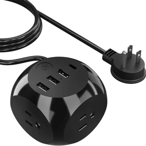 Power Strip with USB C - Cube Power Strip, 2 Outlets + 4 USB Ports (2 USB and 2 USB-C) Portable Design, Compact for Travel, Cruise Ship, Office - Powerful 21W Power Strip with USB C - Cube Power Strip, 2 Outlets + 4 USB Ports (2 USB and 2 USB-C) Portable Design, Compact for Travel, Cruise Ship, Office - Powerful 21W