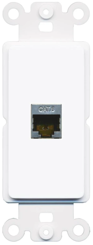 Shielded Cat6 Port Wall Plate Decorative (Rocker) White Shielded Cat6 Port Wall Plate Decorative (Rocker) White