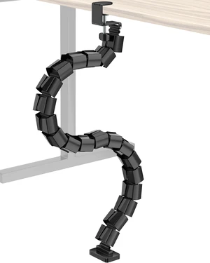 Clamp-On Cable Management Spine, No-Drill Vertebrae Wire Hider for Glass & Wood Standing Desks, Tool-Free Adjustable Desk-to-Floor Cord Organizer Snake with Non-Scratch Silicone Padding Clamp-On Cable Management Spine, No-Drill Vertebrae Wire Hider for Glass & Wood Standing Desks, Tool-Free Adjustable Desk-to-Floor Cord Organizer Snake with Non-Scratch Silicone Padding