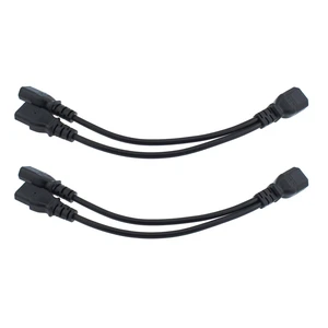 2pcs IEC C14 to 2 x C13 Splitter Power Cord 1ft Computer, Monitor and Printer Short Power Distributor Cable Adapter, Black 2pcs IEC C14 to 2 x C13 Splitter Power Cord 1ft Computer, Monitor and Printer Short Power Distributor Cable Adapter, Black