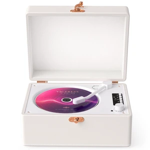 Retro Portable CD Player with Speakers Bluetooth in&Out,Leather White Rechargeable Music Player,Designed for Music Lovers & Collectors,For Those Who Treasure Physical Music Retro Portable CD Player with Speakers Bluetooth in&Out,Leather White Rechargeable Music Player,Designed for Music Lovers & Collectors,For Those Who Treasure Physical Music