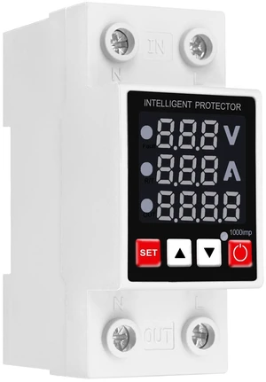 Adjustable Voltage Protector,63A DinRail Mount Auto Reset Relay AC110/120V Real-time voltage & current display, High/Low Voltage Cutoff and Overcurrent Protection,DC85300V Wide Voltage Range Adjustable Voltage Protector,63A DinRail Mount Auto Reset Relay AC110/120V Real-time voltage & current display, High/Low Voltage Cutoff and Overcurrent Protection,DC85300V Wide Voltage Range