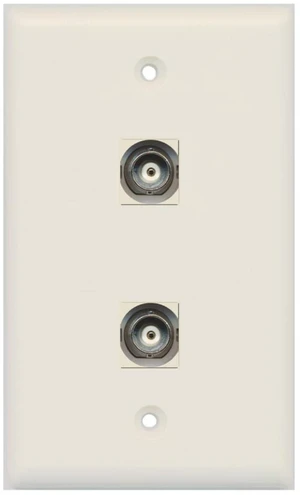 2 Port BNC Wall Plate - Light Almond - Bracket Included 2 Port BNC Wall Plate - Light Almond - Bracket Included