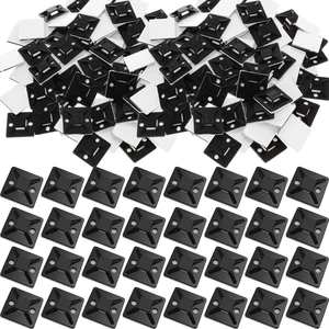 500 Pcs 3/4 Inch Black Self Adhesive Cable Zip Tie Mounts Wires Zip Tie Mounting Base Holders Management Anchors Organizer Holders for Indoor & Outdoor Cable Organization 500 Pcs 3/4 Inch Black Self Adhesive Cable Zip Tie Mounts Wires Zip Tie Mounting Base Holders Management Anchors Organizer Holders for Indoor & Outdoor Cable Organization
