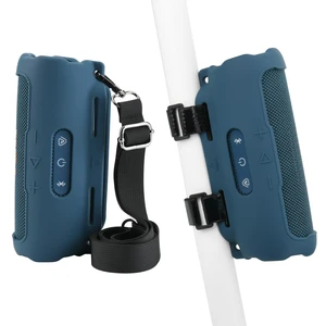 Silicone Case Compatible with JBL Flip 7 Speaker, Shockproof Protective Cover Soft Skin Silicone Cover with Shoulder Strap and Hook and Loop Straps for Bike Golf Cart Rail Mounting (Dark Blue) Silicone Case Compatible with JBL Flip 7 Speaker, Shockproof Protective Cover Soft Skin Silicone Cover with Shoulder Strap and Hook and Loop Straps for Bike Golf Cart Rail Mounting (Dark Blue)