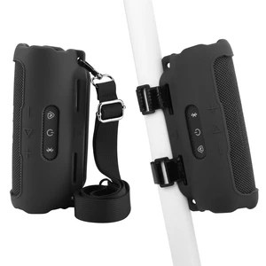 Silicone Case Compatible with JBL Flip 7 Speaker, Shockproof Protective Cover Soft Skin Silicone Cover with Shoulder Strap and Hook and Loop Straps for Bike Golf Cart Rail Mounting (Black) Silicone Case Compatible with JBL Flip 7 Speaker, Shockproof Protective Cover Soft Skin Silicone Cover with Shoulder Strap and Hook and Loop Straps for Bike Golf Cart Rail Mounting (Black)