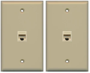 (2 Pack) 1 Port Cat5e Rj45 Ethernet Wall Plate Ivory (2 Pack) 1 Port Cat5e Rj45 Ethernet Wall Plate Ivory