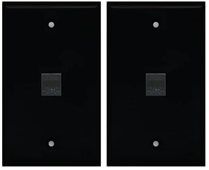 (2 Pack) 1 Port Cat5e Rj45 Ethernet Wall Plate Black (2 Pack) 1 Port Cat5e Rj45 Ethernet Wall Plate Black