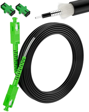 SC/APC Fiber Optic Internet Cable OS2 Outdoor Armored 25M/82FT LSZH, SC/APC to SC/APC Fiber Patch Cable, SC to SC Singlemode, 9/125µm Simplex SMF Jumper for FTTH/FTTP ONT with 2 Couplers SC/APC Fiber Optic Internet Cable OS2 Outdoor Armored 25M/82FT LSZH, SC/APC to SC/APC Fiber Patch Cable, SC to SC Singlemode, 9/125µm Simplex SMF Jumper for FTTH/FTTP ONT with 2 Couplers