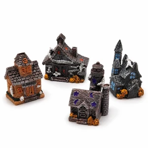 4PCS Haunted House Figurines Resin Halloween Mini Decor Props Compact Resin Houses Build Spooky Mini Scenes For Terrariums, Fairy Gardens, Tiered Trays, Party Tables, And Diy Crafts 4PCS Haunted House Figurines Resin Halloween Mini Decor Props Compact Resin Houses Build Spooky Mini Scenes For Terrariums, Fairy Gardens, Tiered Trays, Party Tables, And Diy Crafts