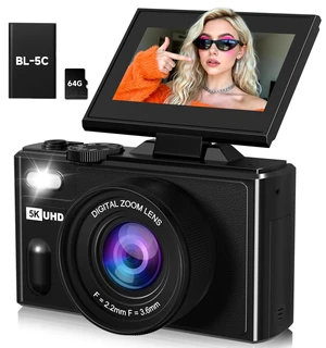 5K Digital Camera,80MP Cameras for Photography with 64GB SD Card,Autofoucs Vlogging Camera for YouTube with 180° Flip Screen,18X Zoom,Anti-Shake Compact Vlog Travel Camera for Beginner,Teens,Black 5K Digital Camera,80MP Cameras for Photography with 64GB SD Card,Autofoucs Vlogging Camera for YouTube with 180° Flip Screen,18X Zoom,Anti-Shake Compact Vlog Travel Camera for Beginner,Teens,Black