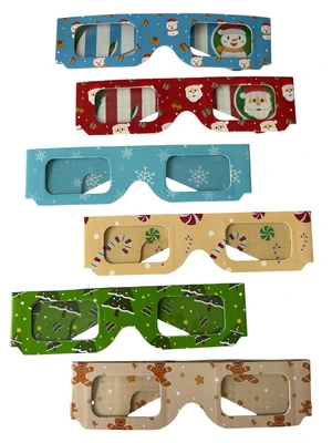 3D Glasses - 6 Pack with Unique Designs: Snowflake, Candycane, Christmas Tree, Gingerbread Man, Snowman & Santa. Perfect for Kids, Holiday Lights, Unique Gifts & Stocking Stuffers 3D Glasses - 6 Pack with Unique Designs: Snowflake, Candycane, Christmas Tree, Gingerbread Man, Snowman & Santa. Perfect for Kids, Holiday Lights, Unique Gifts & Stocking Stuffers