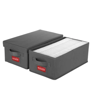 DVD Storage Box - Perfect DVD Case Storage Solution, Stackable DVD Organizer with Lid, 2Pack DVD Holder 15.75 x 8.1 x 6.1 inches - Holds 50 DVDs - Grey, USNWDVD2S2 DVD Storage Box - Perfect DVD Case Storage Solution, Stackable DVD Organizer with Lid, 2Pack DVD Holder 15.75 x 8.1 x 6.1 inches - Holds 50 DVDs - Grey, USNWDVD2S2