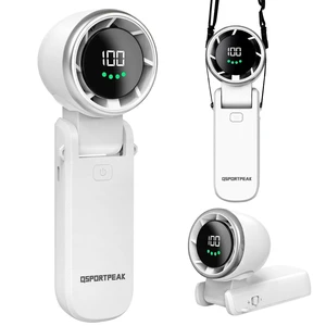 Portable Handheld Turbo Fan, Stepless 100 Gear Wind,4000mAh Rechargeable,Up to 12 Working Hours,3 IN 1 Hand /Desk/Neck Fan with Air Turbo Tech Cooling Fan for Outdoor Activities,Travel,Working-White Portable Handheld Turbo Fan, Stepless 100 Gear Wind,4000mAh Rechargeable,Up to 12 Working Hours,3 IN 1 Hand /Desk/Neck Fan with Air Turbo Tech Cooling Fan for Outdoor Activities,Travel,Working-White