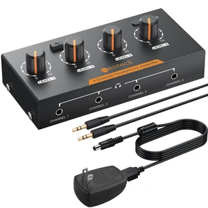 4 Channel Stereo Headphone Amplifier Audio Mono/Stereo Amplifier with Volume Control 4 Channel in Metal with 3.5mm Audio Cable Suitable for Recordings/Mixing/Musical Practices 4 Channel Stereo Headphone Amplifier Audio Mono/Stereo Amplifier with Volume Control 4 Channel in Metal with 3.5mm Audio Cable Suitable for Recordings/Mixing/Musical Practices