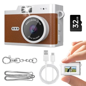 HOTU Mini Keychain Digital Camera, Y2K Pocket-Size Mini Camera, 2MP 1080P Small Camera with 32GB Card, Video Recorder with Long Battery Life for Travel, Party and Vlog(Brown) HOTU Mini Keychain Digital Camera, Y2K Pocket-Size Mini Camera, 2MP 1080P Small Camera with 32GB Card, Video Recorder with Long Battery Life for Travel, Party and Vlog(Brown)