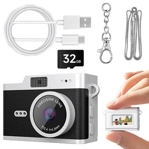 HOTU Mini Keychain Digital Camera, Y2K Pocket-Size Mini Camera, 2MP 1080P Small Camera with 32GB Card, Video Recorder with Long Battery Life for Travel, Party and Vlog (Black) HOTU Mini Keychain Digital Camera, Y2K Pocket-Size Mini Camera, 2MP 1080P Small Camera with 32GB Card, Video Recorder with Long Battery Life for Travel, Party and Vlog (Black)