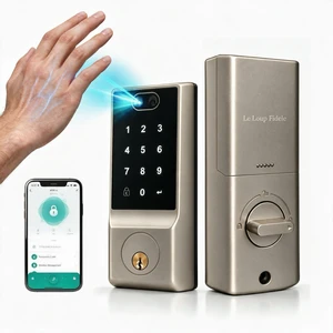 LeLoupFidele Palm Vein Keyless Entry Smart Locks for Front Door Palm Lock, 6-in-1 Keyless Entry Deadbolt, App Control, Auto Lock, Keypad, Front Door Security, Works with Alexa & Google LeLoupFidele Palm Vein Keyless Entry Smart Locks for Front Door Palm Lock, 6-in-1 Keyless Entry Deadbolt, App Control, Auto Lock, Keypad, Front Door Security, Works with Alexa & Google