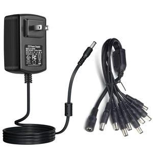 12V 3A Security Camera Power Supply Adapter with 8 Way Splitter Cable 100V-240V 2.1x5.5mm Power Supply Compatible with Lorex, Samsung, Q-See, Night Owl, Swann, Annke IP and BNC Cameras 12V 3A Security Camera Power Supply Adapter with 8 Way Splitter Cable 100V-240V 2.1x5.5mm Power Supply Compatible with Lorex, Samsung, Q-See, Night Owl, Swann, Annke IP and BNC Cameras