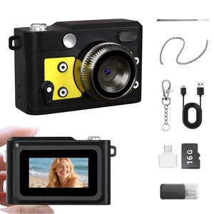 Mini Retro Keychain Camera - 1080P FHD Tiny Digital Camera with 2MP Lens, 0.96" Screen & OTG Adapter with 16GB Card, Vintage Compact Camera Gift for Birthdays,Beginners,Kids (Yellow) Mini Retro Keychain Camera - 1080P FHD Tiny Digital Camera with 2MP Lens, 0.96" Screen & OTG Adapter with 16GB Card, Vintage Compact Camera Gift for Birthdays,Beginners,Kids (Yellow)