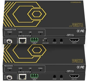 HDMI Extender Over Ethernet 4k 60HZ Uncompressed 18G/BPS Over Single Cat5/6 up to 40m(165ft), RS232+POE+IR+HDCP2.2, HDR CEC EDID Management HDMI Extender Over Ethernet 4k 60HZ Uncompressed 18G/BPS Over Single Cat5/6 up to 40m(165ft), RS232+POE+IR+HDCP2.2, HDR CEC EDID Management