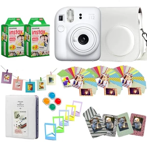 Instax Mini 12 Instant Camera + Pro Design Accessory Bundle with Protective Case, Magnetic Frames, Album, Frames Design Kit (40 Sheets) (Clay White) Instax Mini 12 Instant Camera + Pro Design Accessory Bundle with Protective Case, Magnetic Frames, Album, Frames Design Kit (40 Sheets) (Clay White)
