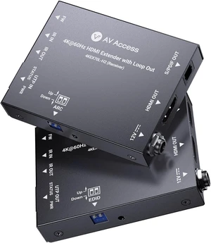 AV Access 4K60Hz HDMI Extender Over Cat6/7 Ethernet Balun 230ft 18Gbps HDR10, Loop Out, 4K@60Hz 4:4:4 8bit, 1080P@120Hz, HDMI2.0, HDCP2.3, PoC, IR, EDID, ARC, Dolby Atmos, HDMI Over CAT5 AV Access 4K60Hz HDMI Extender Over Cat6/7 Ethernet Balun 230ft 18Gbps HDR10, Loop Out, 4K@60Hz 4:4:4 8bit, 1080P@120Hz, HDMI2.0, HDCP2.3, PoC, IR, EDID, ARC, Dolby Atmos, HDMI Over CAT5