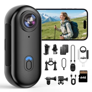 Mini Body Camera 4k with 64GB, Wearable Action Camera with Wi-Fi, Portable POV Cam, Thumb-Sized Body Cam for Travel/Vlogging/Cycling, Waterproof Case, Hands-Free, Magnetic Clip Mount, APP Mini Body Camera 4k with 64GB, Wearable Action Camera with Wi-Fi, Portable POV Cam, Thumb-Sized Body Cam for Travel/Vlogging/Cycling, Waterproof Case, Hands-Free, Magnetic Clip Mount, APP
