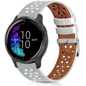 Lace Leather Band Compatible with Garmin Vivoactive 3/5/Venu/Venu 2 Bands, Women Men, 20mm Breathable Slim Hollow-out Sports Replacement Band Lace Leather Band Compatible with Garmin Vivoactive 3/5/Venu/Venu 2 Bands, Women Men, 20mm Breathable Slim Hollow-out Sports Replacement Band