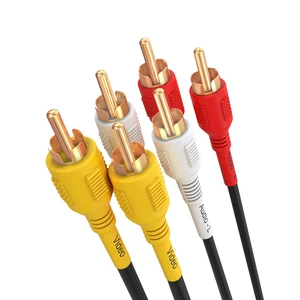 3 RCA Cable 50 Feet Composite Three RCA Male to Male Audio Video Cables A/V Gold Plated Triple Plug to Plug Cord for VHS/DVD Players, TVs 3 RCA Cable 50 Feet Composite Three RCA Male to Male Audio Video Cables A/V Gold Plated Triple Plug to Plug Cord for VHS/DVD Players, TVs