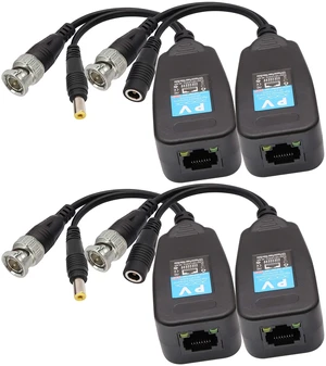 Video Balun RJ45 to BNC Transceiver Transmitter HD-CVI/TVI/AHD/CVBS with DC Power Connector for 1080P 3MP 4MP 5MP 8MP CCTV Security DVR Surveillance Camera System (2Pairs) Video Balun RJ45 to BNC Transceiver Transmitter HD-CVI/TVI/AHD/CVBS with DC Power Connector for 1080P 3MP 4MP 5MP 8MP CCTV Security DVR Surveillance Camera System (2Pairs)