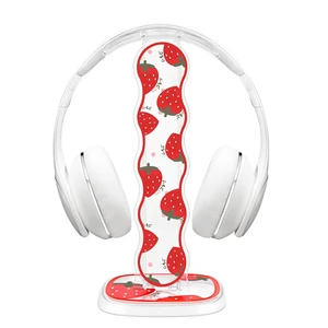 CamyCosy Headphone Stand Gaming Headset Holder for Desk,Clear Pretty Strawberry Flowers Pattern Cellphone Stand Earphone Stand Desk Accessories for All Headphones Size CamyCosy Headphone Stand Gaming Headset Holder for Desk,Clear Pretty Strawberry Flowers Pattern Cellphone Stand Earphone Stand Desk Accessories for All Headphones Size