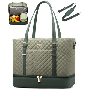 Lunch Tote Bag for Women, 15.6 Inch Laptop Work Bag With Lunch Compartment & Large Cup Holder, Lightweight Work Briefcase for Travel, Bussiness, Teacher Lunch Tote Bag for Women, 15.6 Inch Laptop Work Bag With Lunch Compartment & Large Cup Holder, Lightweight Work Briefcase for Travel, Bussiness, Teacher