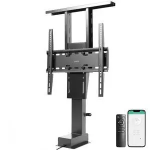 Motorized Large TV Stand for 32 to 55 inch Screens, MOUNT-E-UP55P | Black, Vertical Lift Television Stand with Remote Control and Tuya Smart App Compatibility, Compact TV Mount Bracket Motorized Large TV Stand for 32 to 55 inch Screens, MOUNT-E-UP55P | Black, Vertical Lift Television Stand with Remote Control and Tuya Smart App Compatibility, Compact TV Mount Bracket