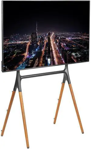 Dark Wood Easel TV Stand for 49 to 70 inch Screens, STAND-TV70A | Articulating Artistic Studio Display Stand, Adjustable TV Mount with Swivel, 4 Leg Base, Max VESA 600x400, Holds 88 lbs Dark Wood Easel TV Stand for 49 to 70 inch Screens, STAND-TV70A | Articulating Artistic Studio Display Stand, Adjustable TV Mount with Swivel, 4 Leg Base, Max VESA 600x400, Holds 88 lbs