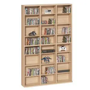 8 Tier Tall Display Cabinet, Natural Media Storage Cabinet11 | Adjustable Shelves, Free Standing DVD Organizer Shelf, Floor Multimedia Storage Manga Bookshelf for Living Room & Home Office 8 Tier Tall Display Cabinet, Natural Media Storage Cabinet11 | Adjustable Shelves, Free Standing DVD Organizer Shelf, Floor Multimedia Storage Manga Bookshelf for Living Room & Home Office