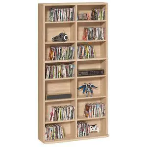 7 Tier Tall Display Cabinet, Natural Media Storage Cabinet | Adjustable Shelves, Free Standing DVD Organizer Shelf, Floor Multimedia Storage Manga Bookshelf for Living Room & Home Office 7 Tier Tall Display Cabinet, Natural Media Storage Cabinet | Adjustable Shelves, Free Standing DVD Organizer Shelf, Floor Multimedia Storage Manga Bookshelf for Living Room & Home Office