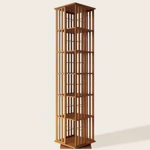 360° Rotating Bamboo CD/DVD Shelf - 6-Tier Space-Saving Media Storage Cabinet for Movies, Organizer with Super Compact Design (Walnut, 6 Tier) 360° Rotating Bamboo CD/DVD Shelf - 6-Tier Space-Saving Media Storage Cabinet for Movies, Organizer with Super Compact Design (Walnut, 6 Tier)